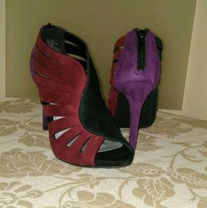 Multicolored Suede Heels